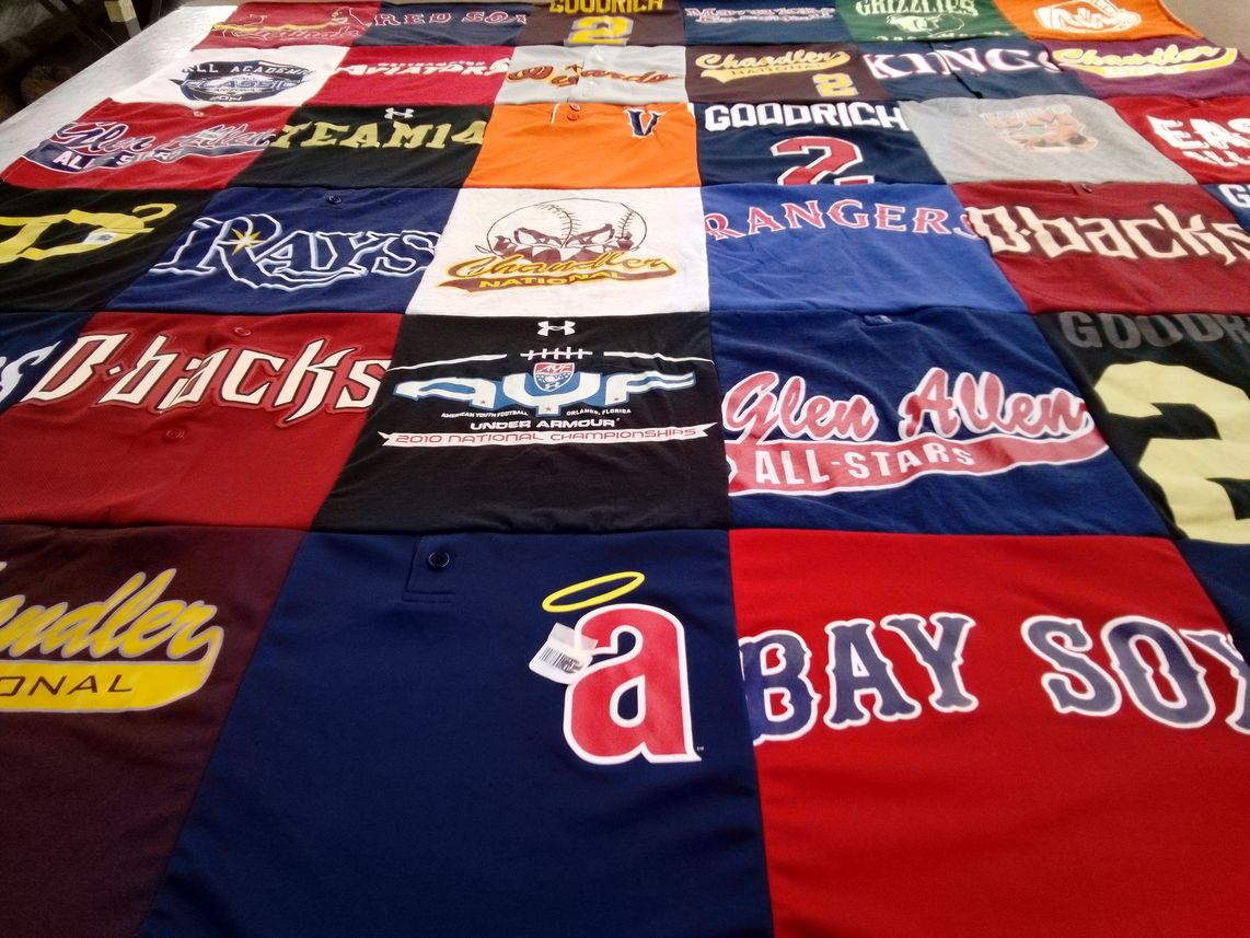 T-shirt quilt featuring arizona diamondbacks, tampa bay rays by Jennifer from SC