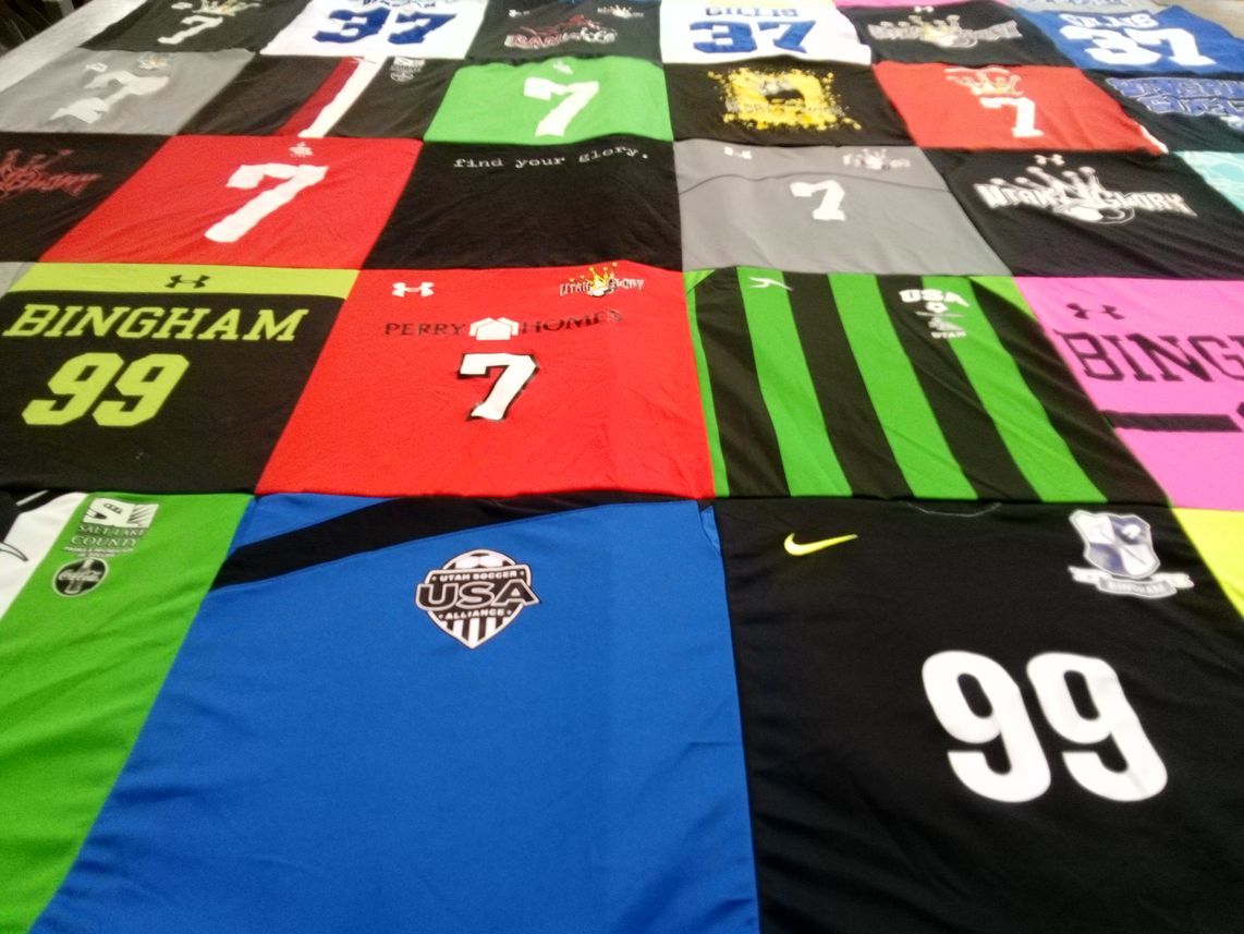 T-shirt quilt from bingham high school by Heather from UT