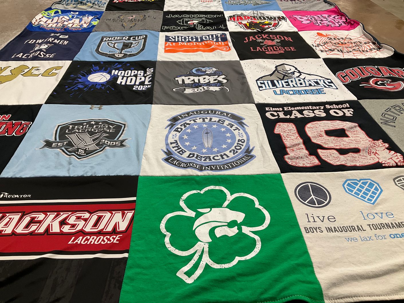 T-shirt quilt featuring jackson lacrosse, silverbacks lacrosse by Melissa from NJ