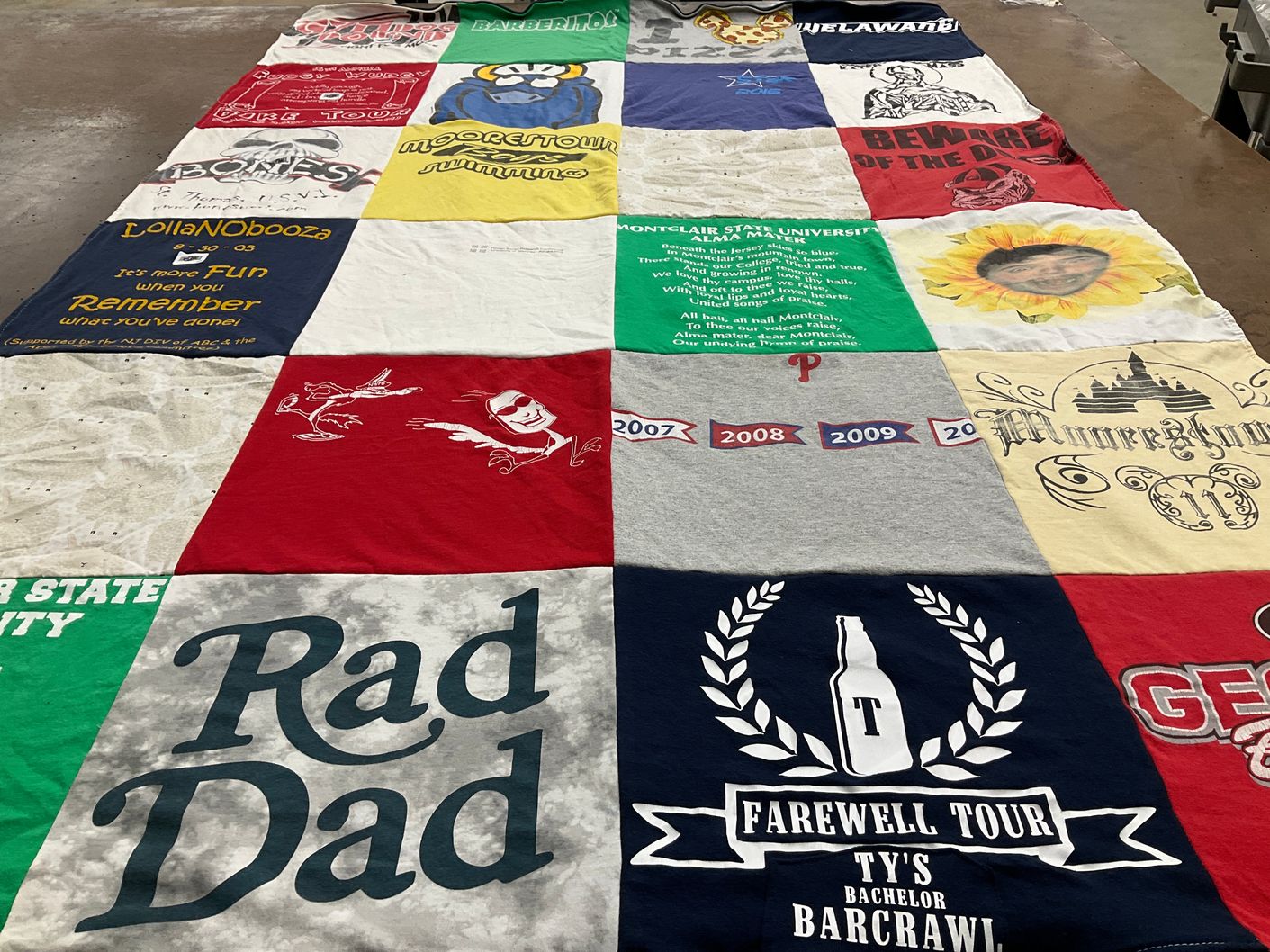 T-shirt quilt from montclair state university by Ashley from NJ