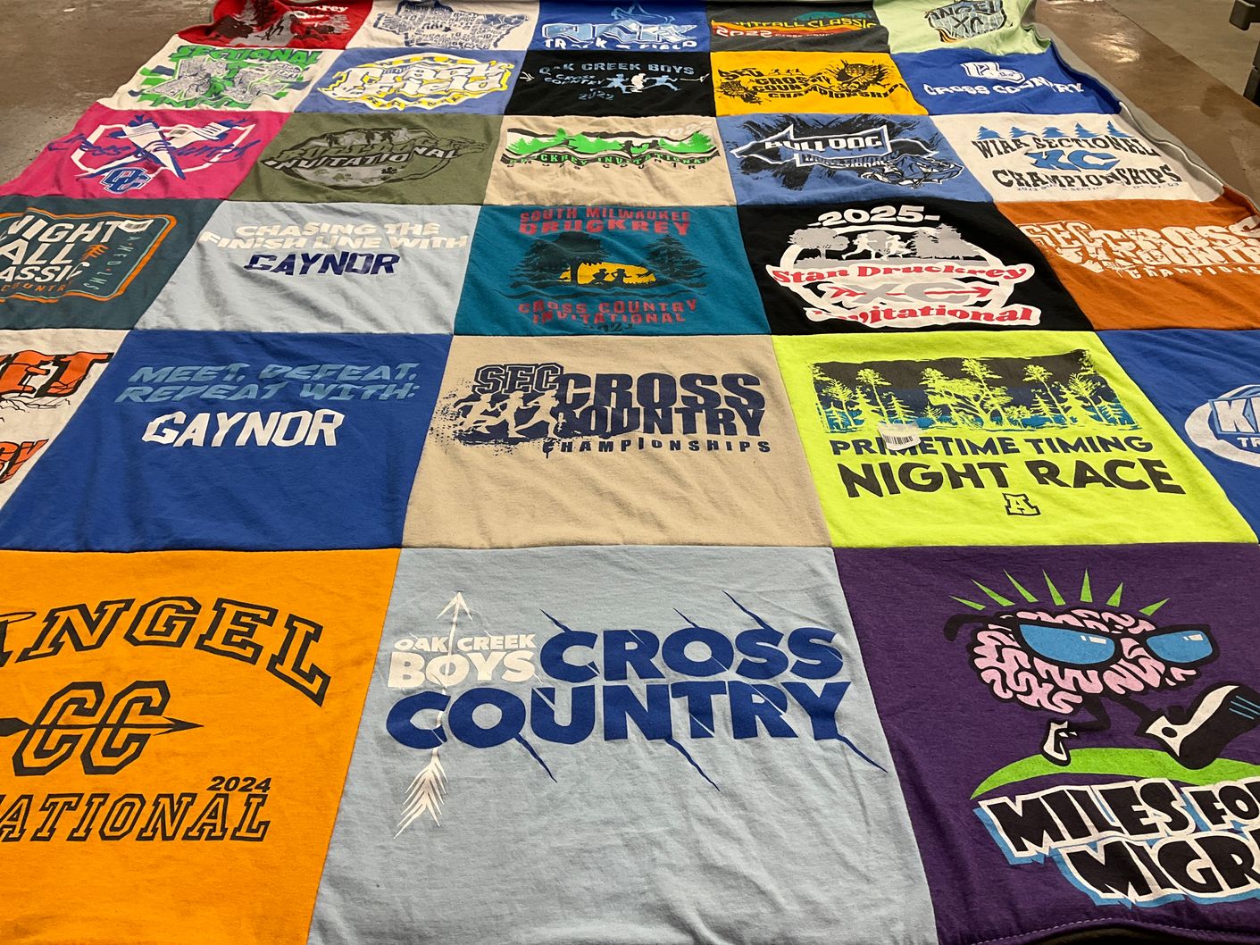 T-shirt quilt featuring gaynor cross country by Rachel from WI