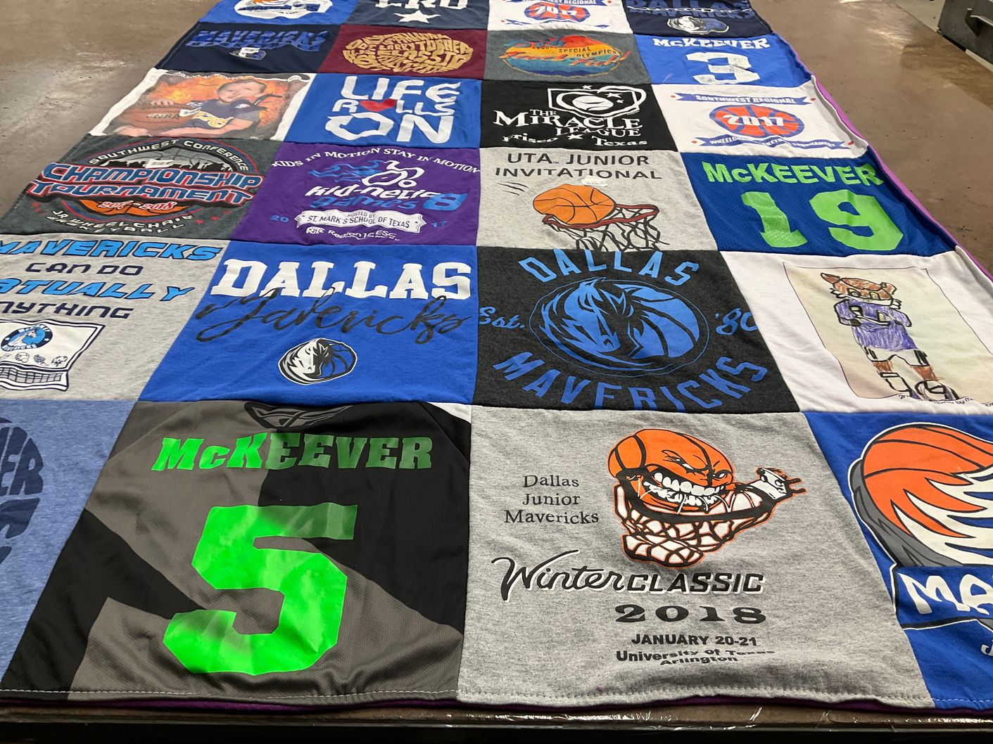 T-shirt quilt featuring dallas mavericks by Kay from TX