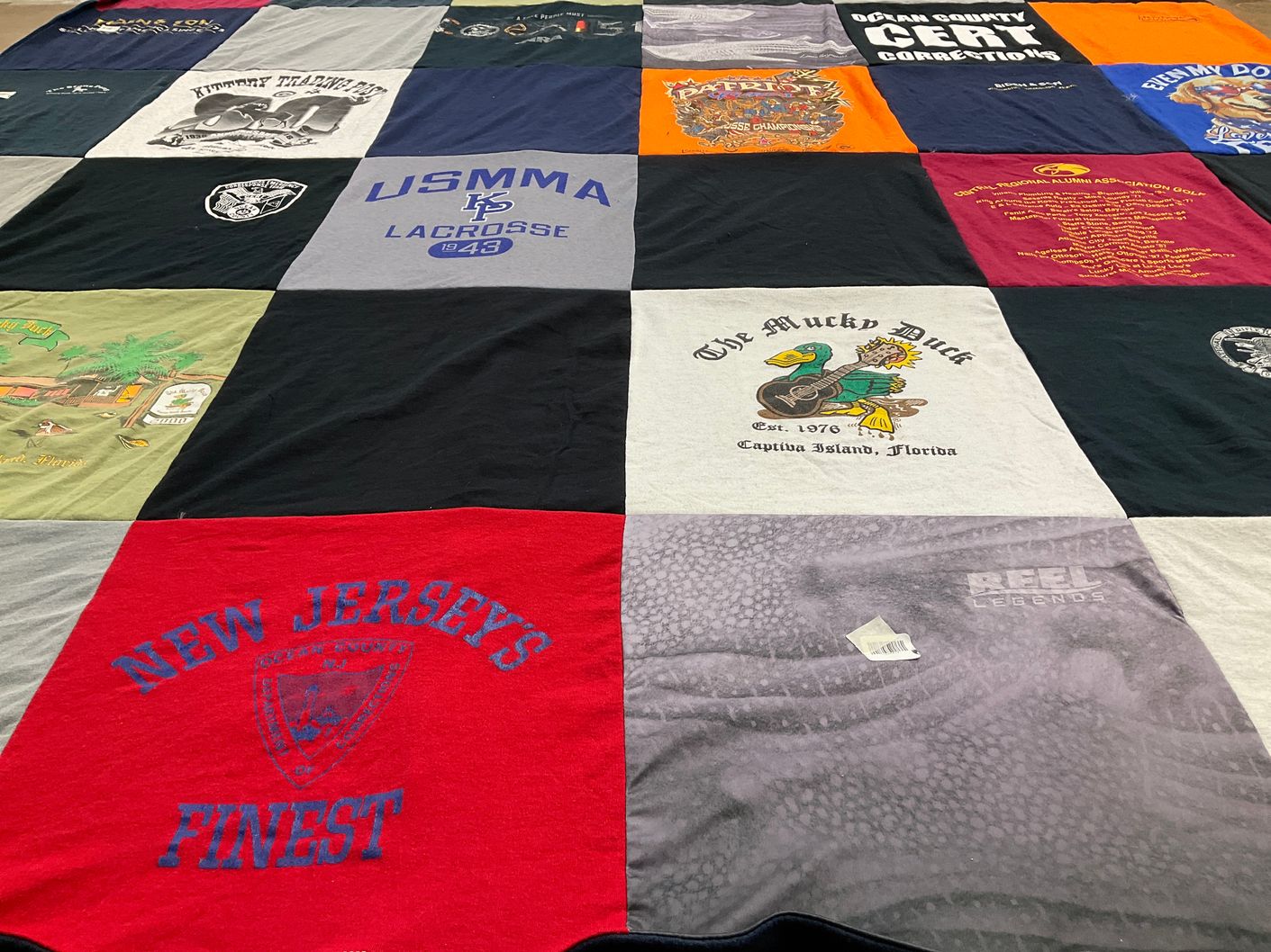 T-shirt quilt from us merchant marine academy by Susan from NJ