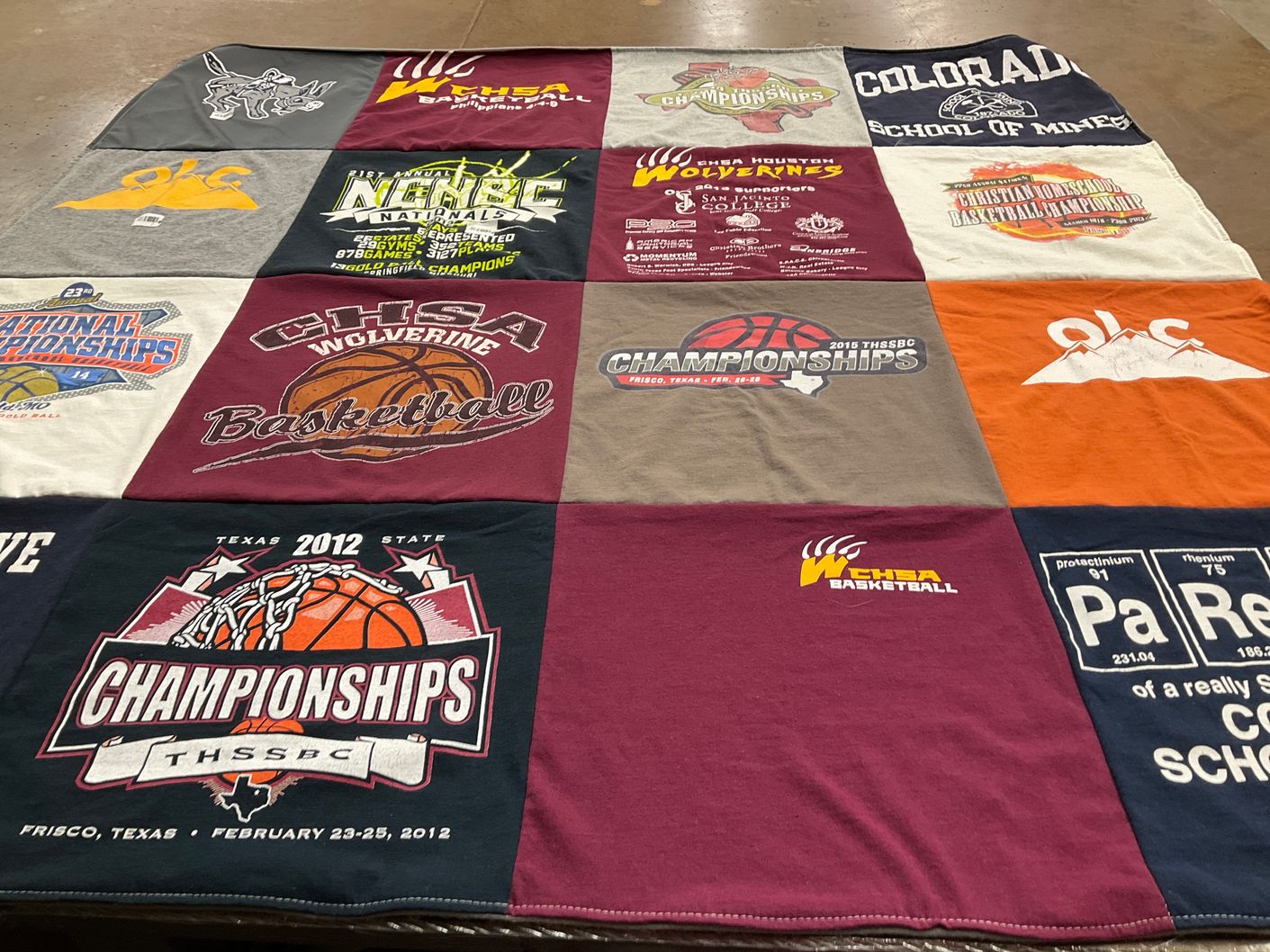 T-shirt quilt featuring wolverines by Dana from CO