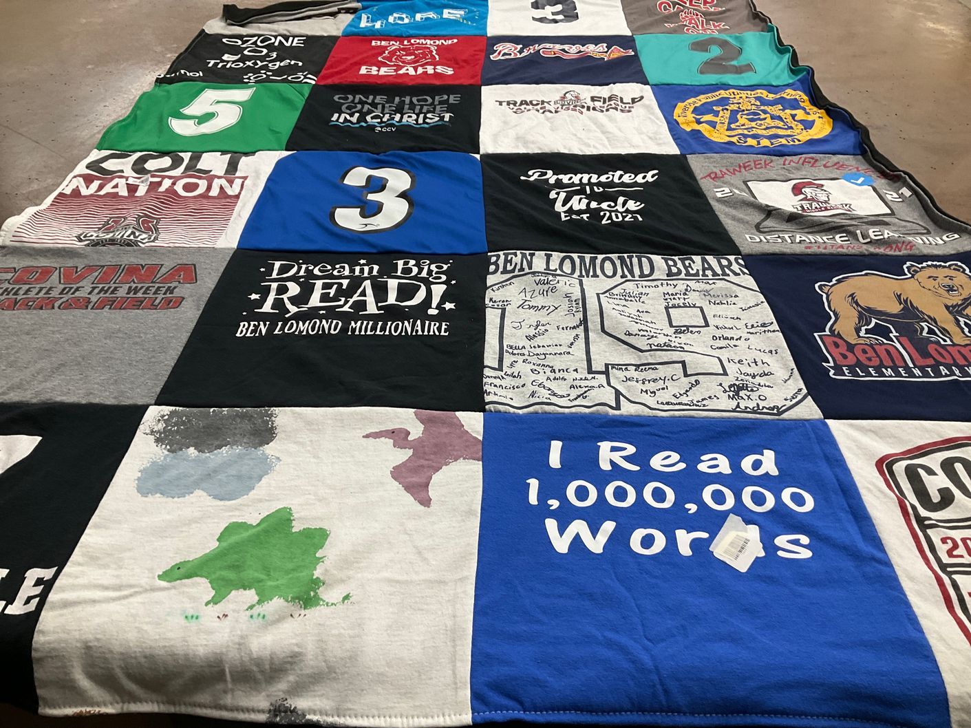 T-shirt quilt featuring covina high school track and field by Lucia from CA
