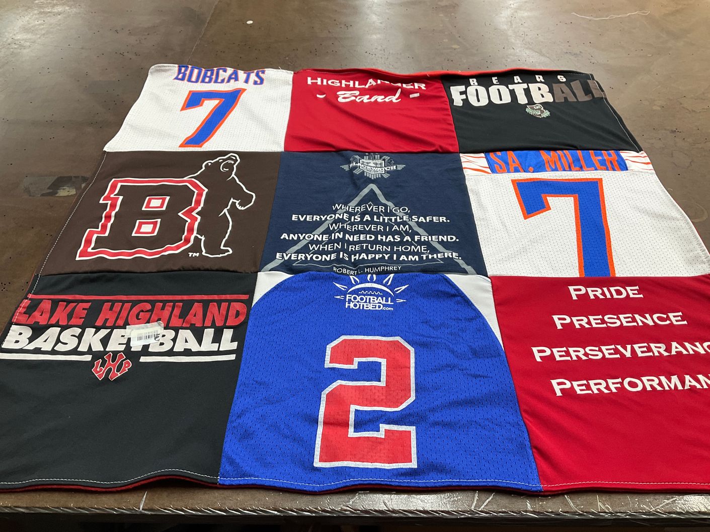 T-shirt quilt featuring lake highland preparatory school football, lake highland preparatory school basketball by Kaydene from FL