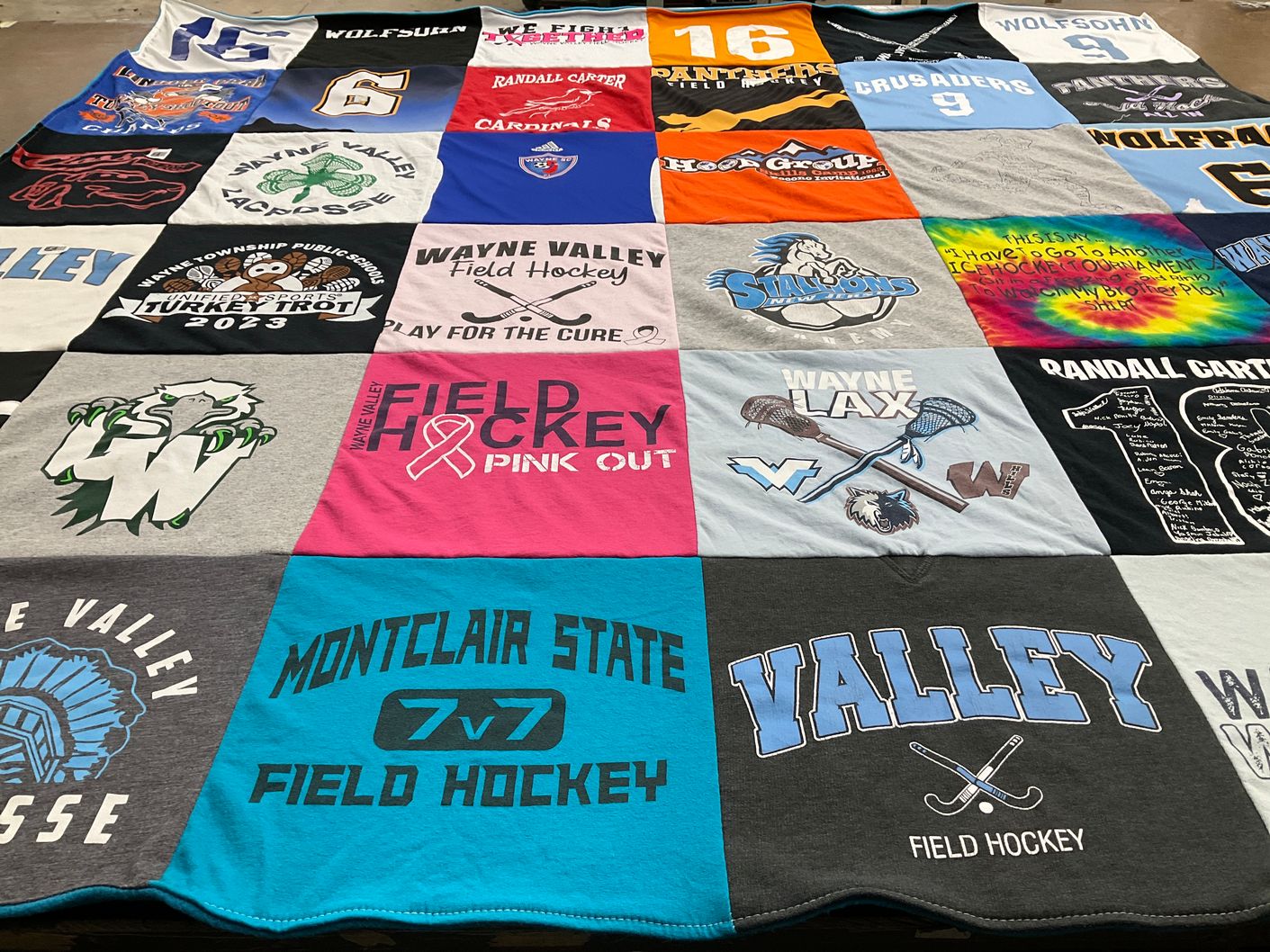 T-shirt quilt featuring wayne valley field hockey, wayne valley lax by Shannon from NJ