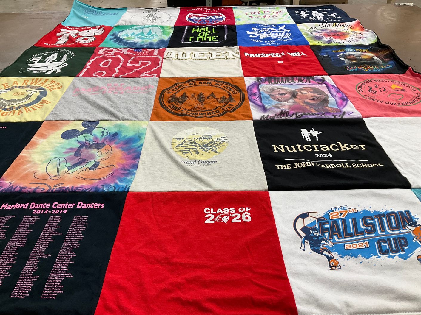 T-shirt quilt from the john carroll school by Lynne from MD
