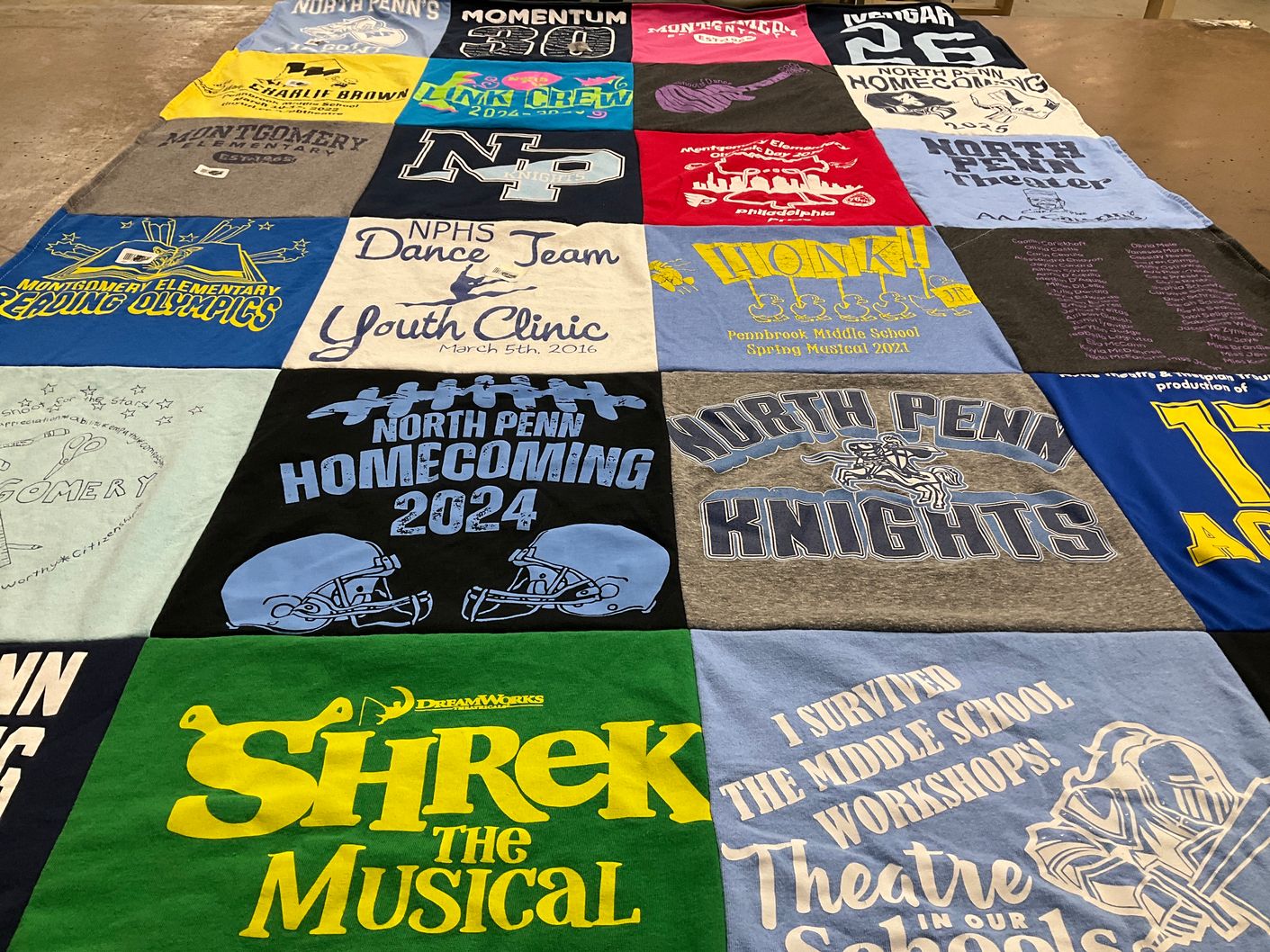 T-shirt quilt featuring north penn knights by Anu from PA