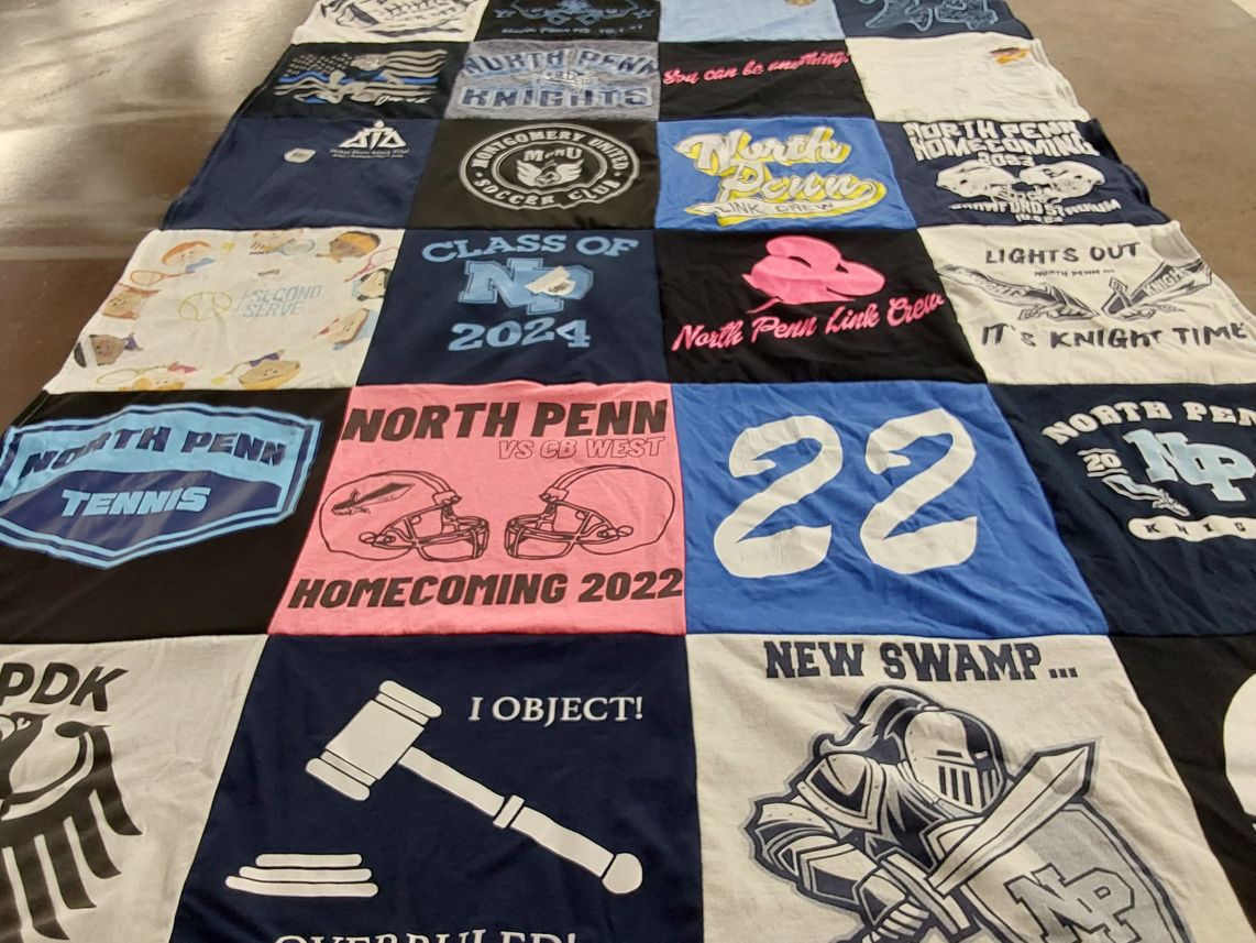 T-shirt quilt from north penn high school by Anu from PA