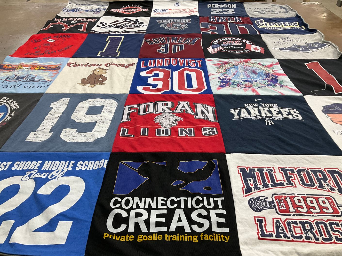 T-shirt quilt featuring new york yankees, foran lions by Erick from CT