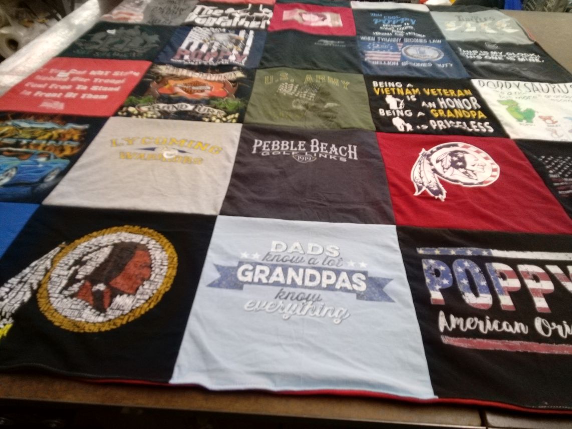 T-shirt quilt featuring lycoming warriors by Rhonda from VA