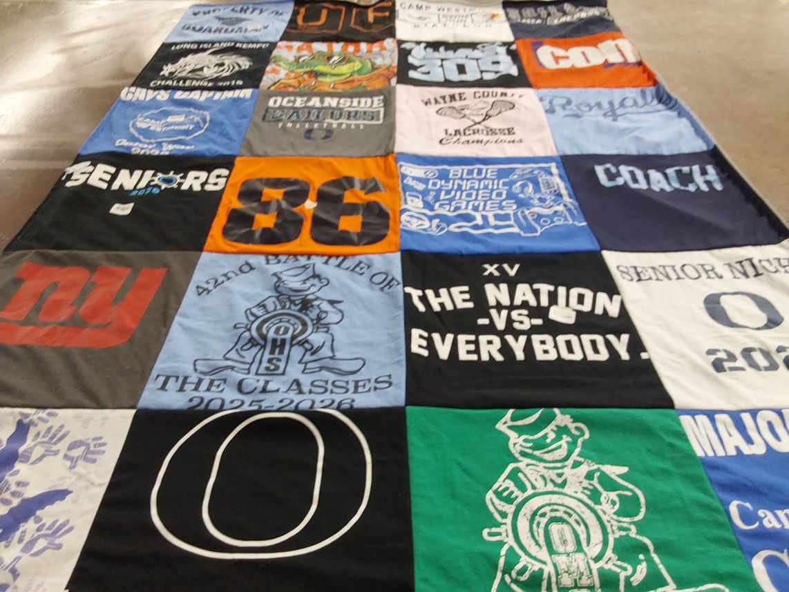 T-shirt quilt from oceanside high school by Erika from NY