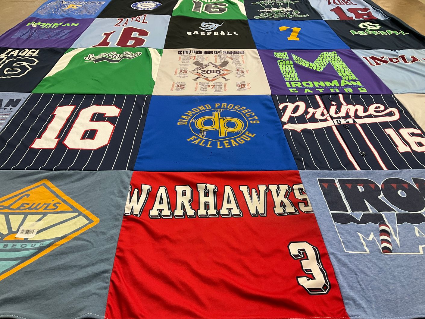 T-shirt quilt featuring indiana baseball, warhawks by Vanessa from SC