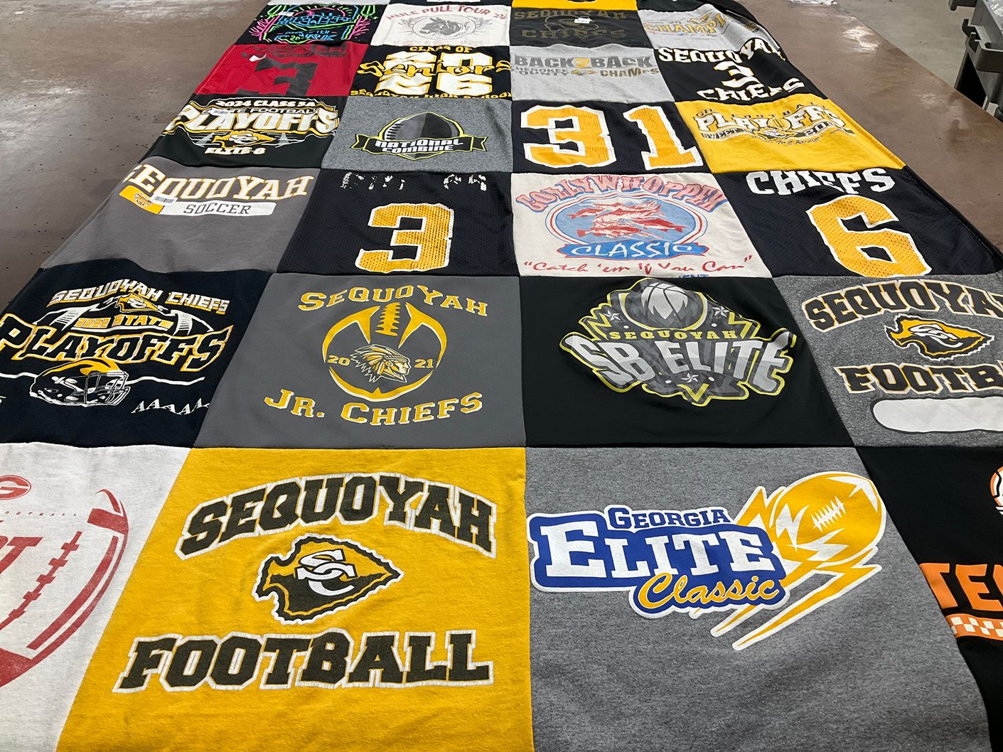 T-shirt quilt featuring sequoyah chiefs by ALLISON from GA