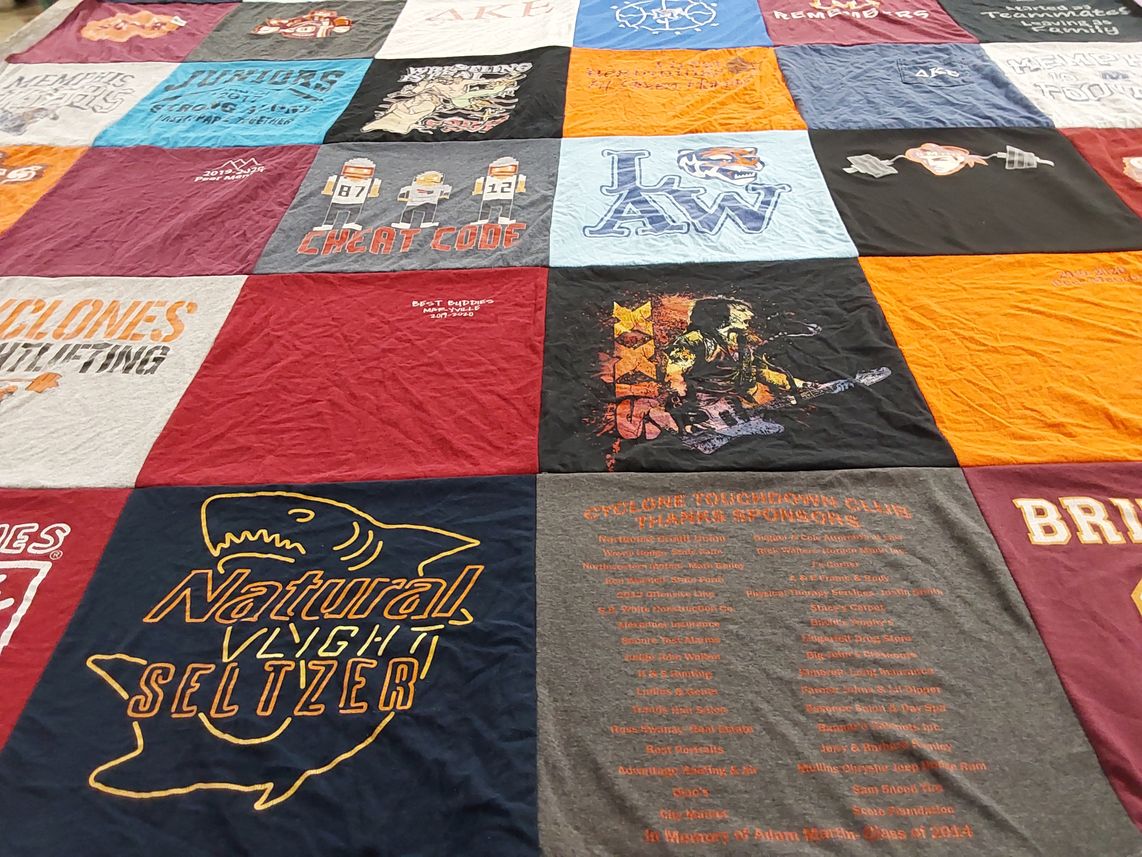T-shirt quilt featuring iowa state cyclones by Sam from TN