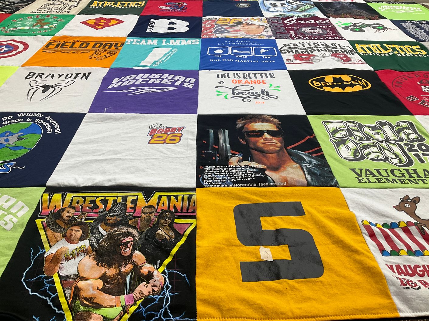 T-shirt quilt featuring vaughan rockets by Amanda from GA