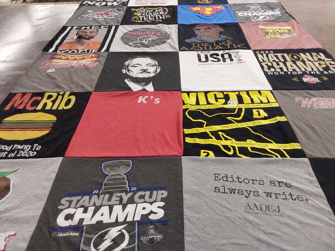 T-shirt quilt featuring tampa bay lightning by Hugh from FL
