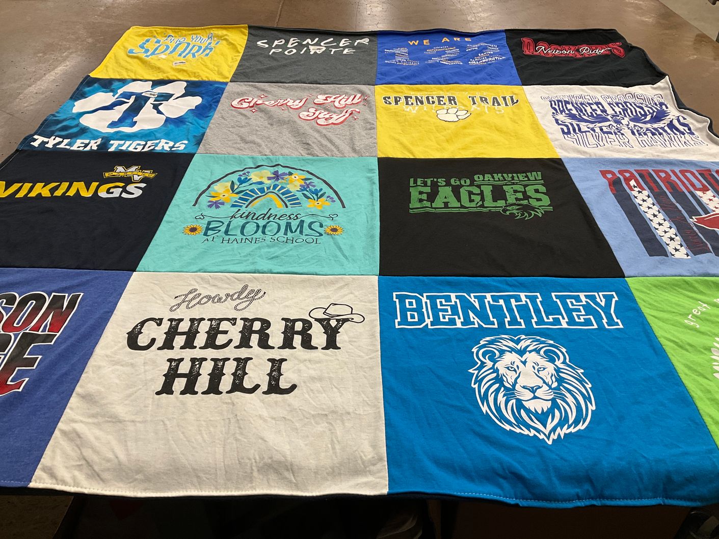 T-shirt quilt featuring tyler tigers, spencer trail sports by Donna from IL