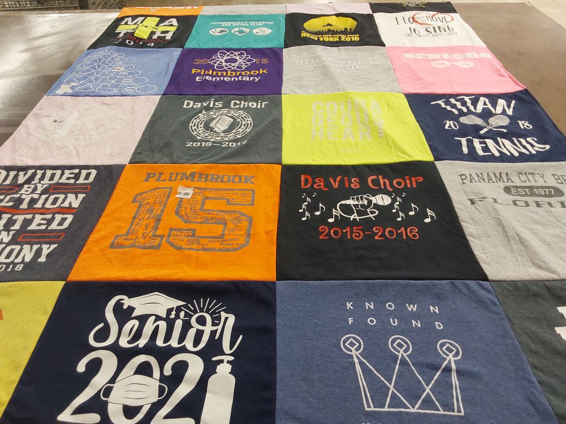 T-shirt quilt featuring titan tennis by Cheryl from MI