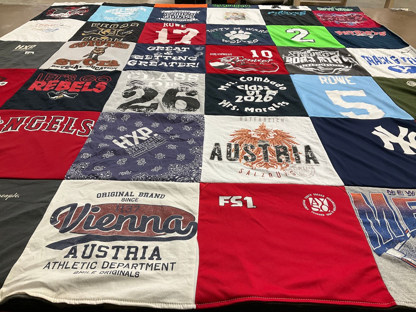 T-shirt quilt featuring new york yankees by Kylee from NV