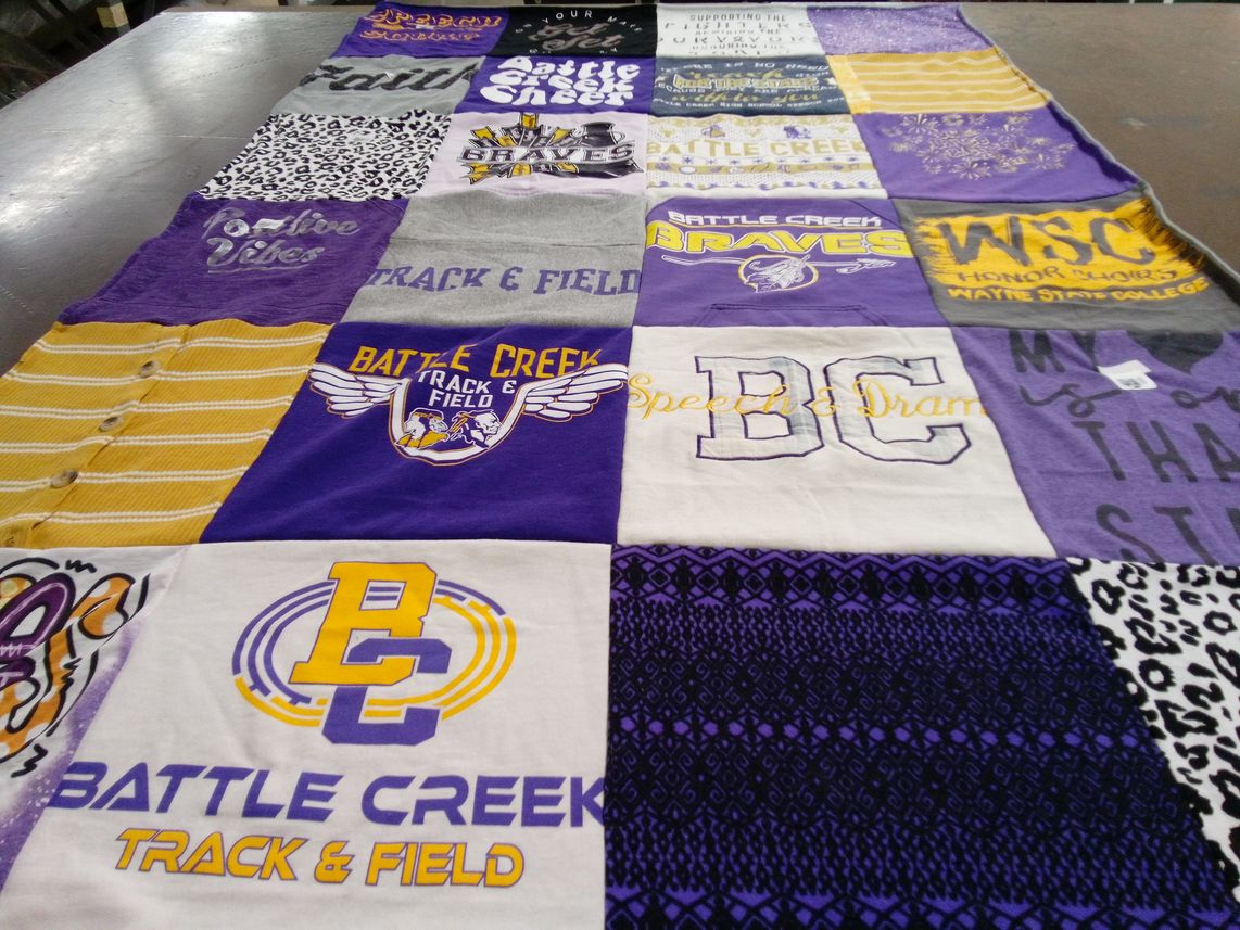 T-shirt quilt featuring battle creek braves by Sarah from NE