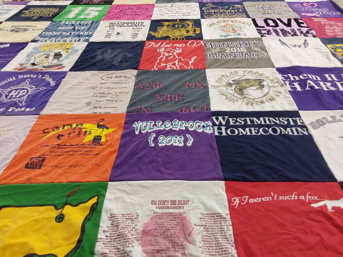T-shirt quilt from butler university, westminster college by Olivia from PA