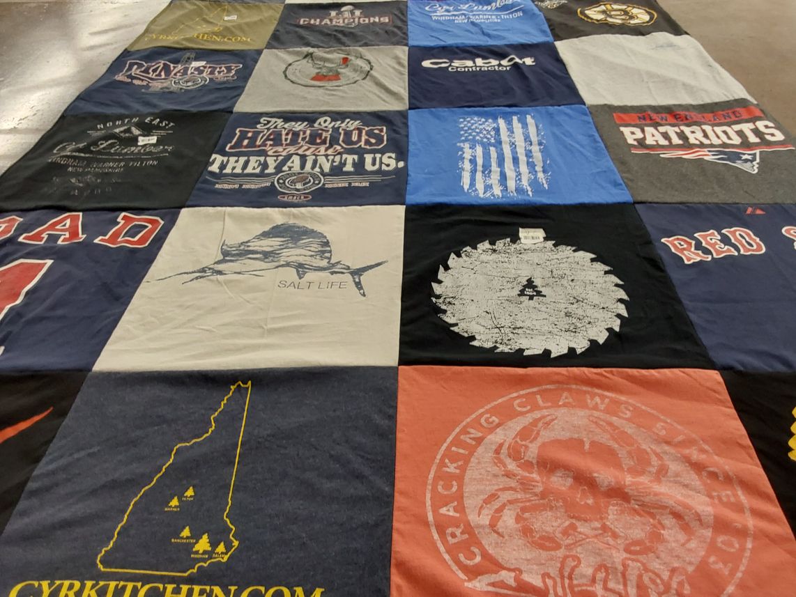 T-shirt quilt featuring new england patriots, boston red sox by Janine from NH