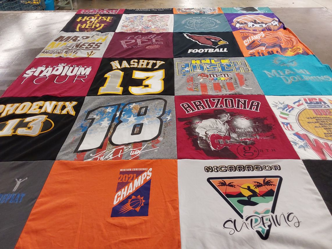 T-shirt quilt featuring miami dolphins, phoenix suns by John from AZ
