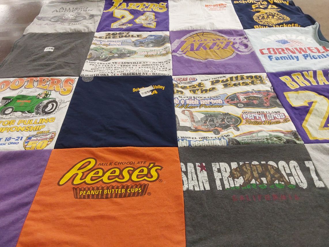 T-shirt quilt featuring los angeles lakers by Andrea from NY