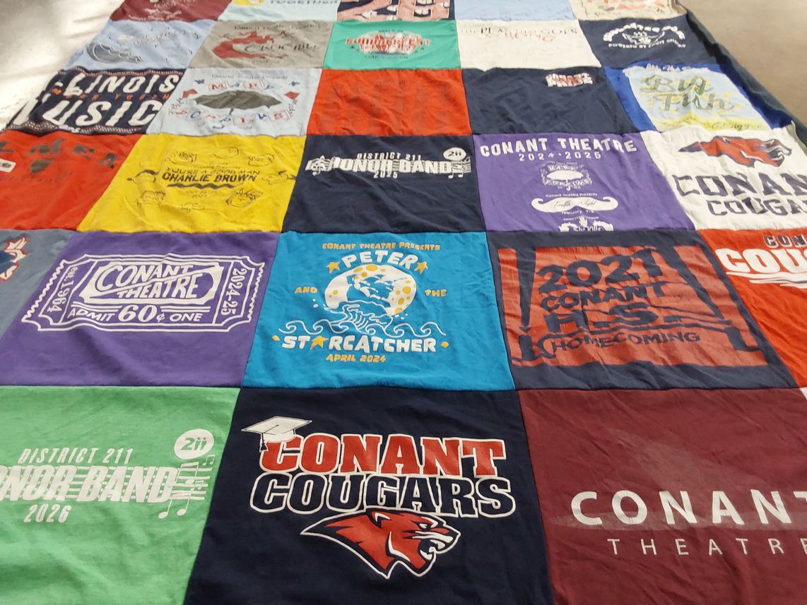 T-shirt quilt featuring conant cougars by Katherine from IL