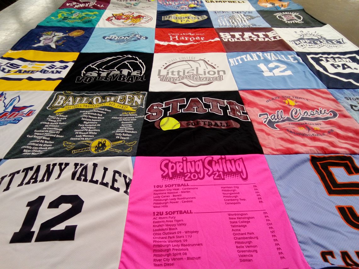 T-shirt quilt featuring nittany valley high school by Karen from PA