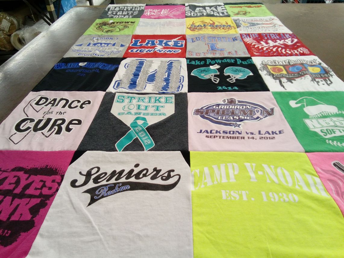 T-shirt quilt featuring lake high school softball by Beth from OH