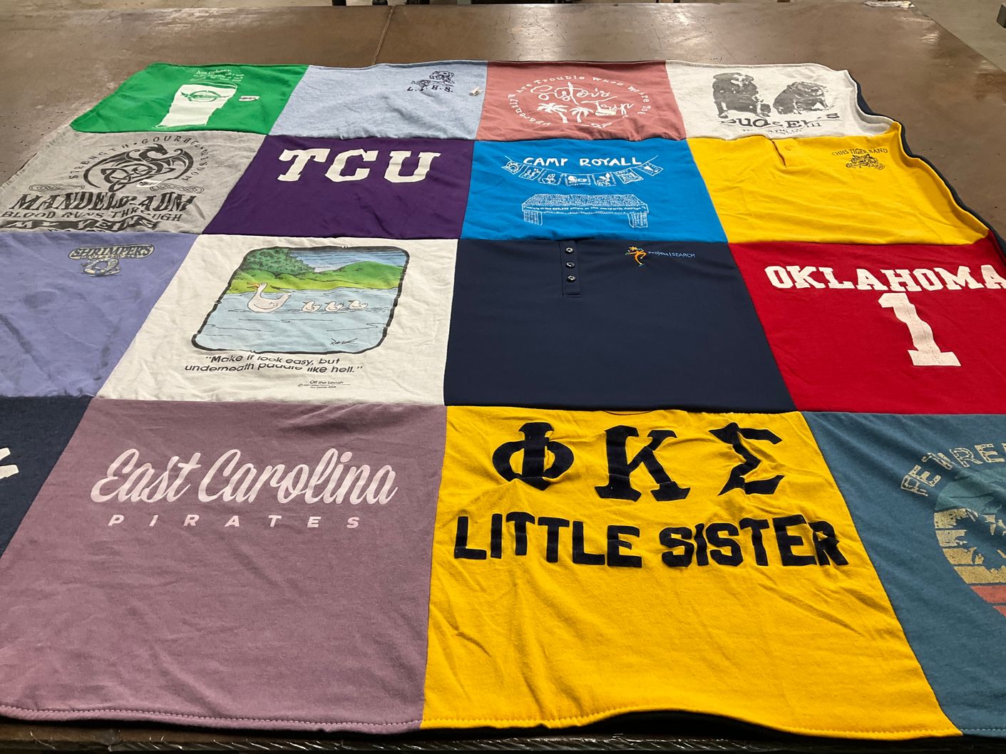 T-shirt quilt from east carolina university by Carolyn from NC
