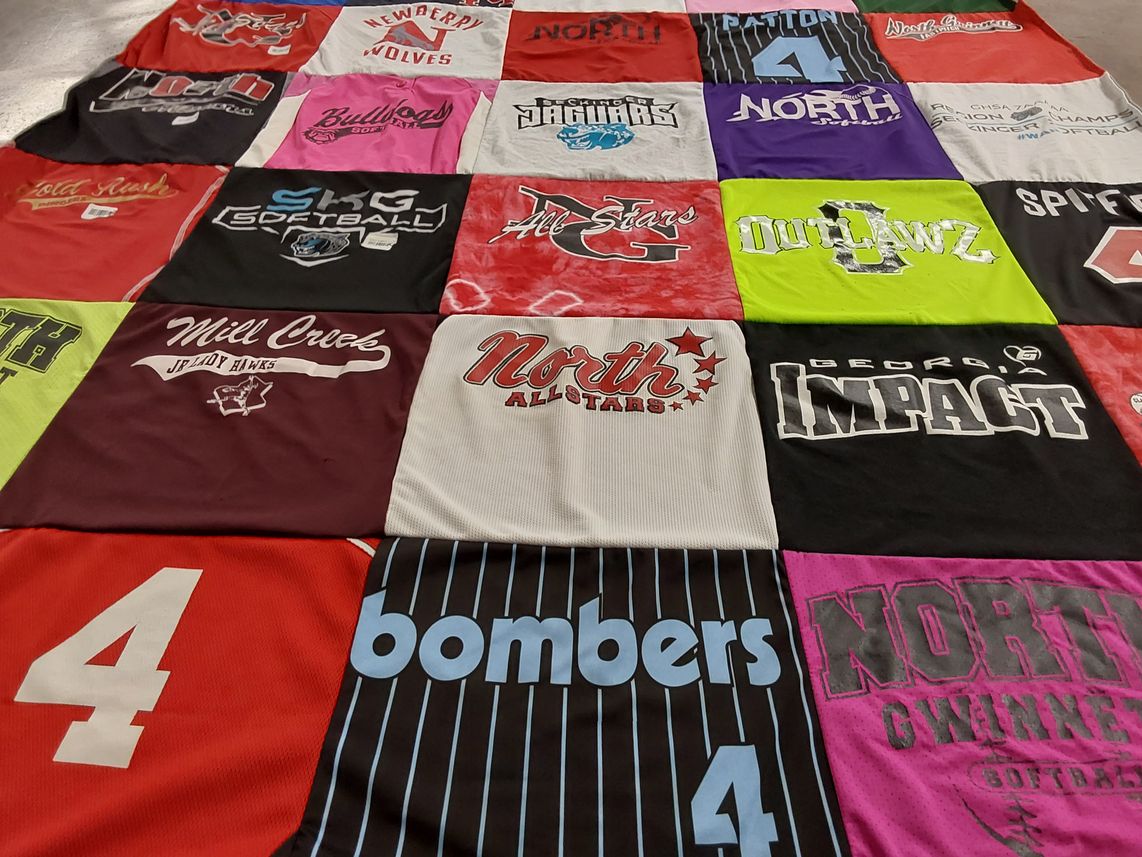 T-shirt quilt featuring newberry wolves, georgia impact by Jennifer from GA
