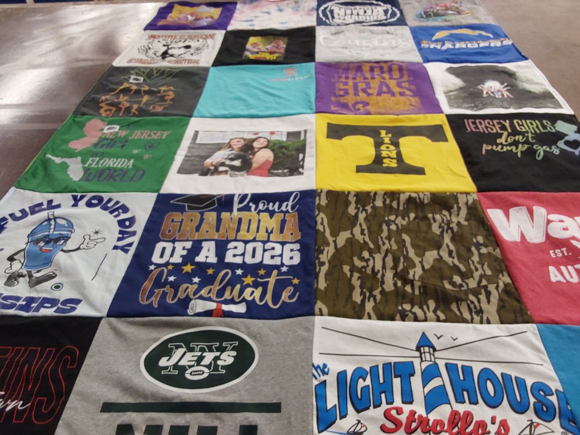 T-shirt quilt featuring jets by Denise from NJ