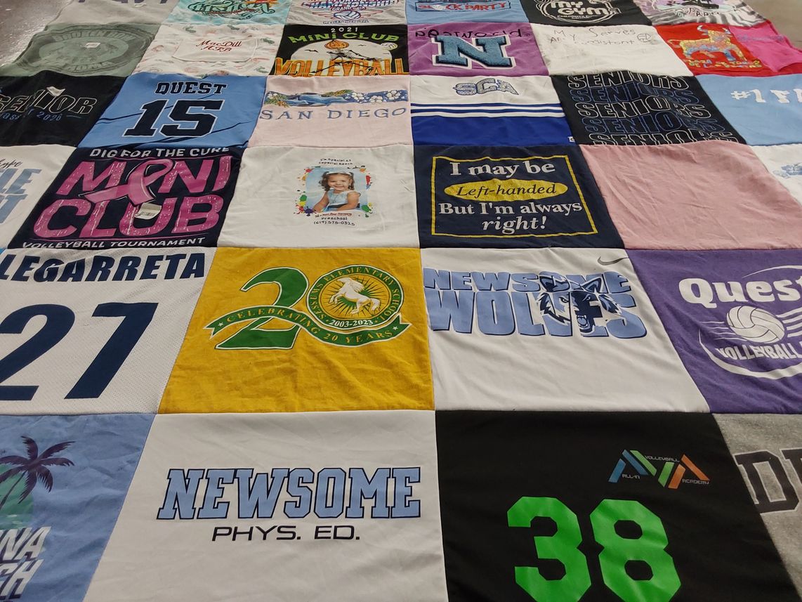 T-shirt quilt featuring newsome wolves by Johnna from FL