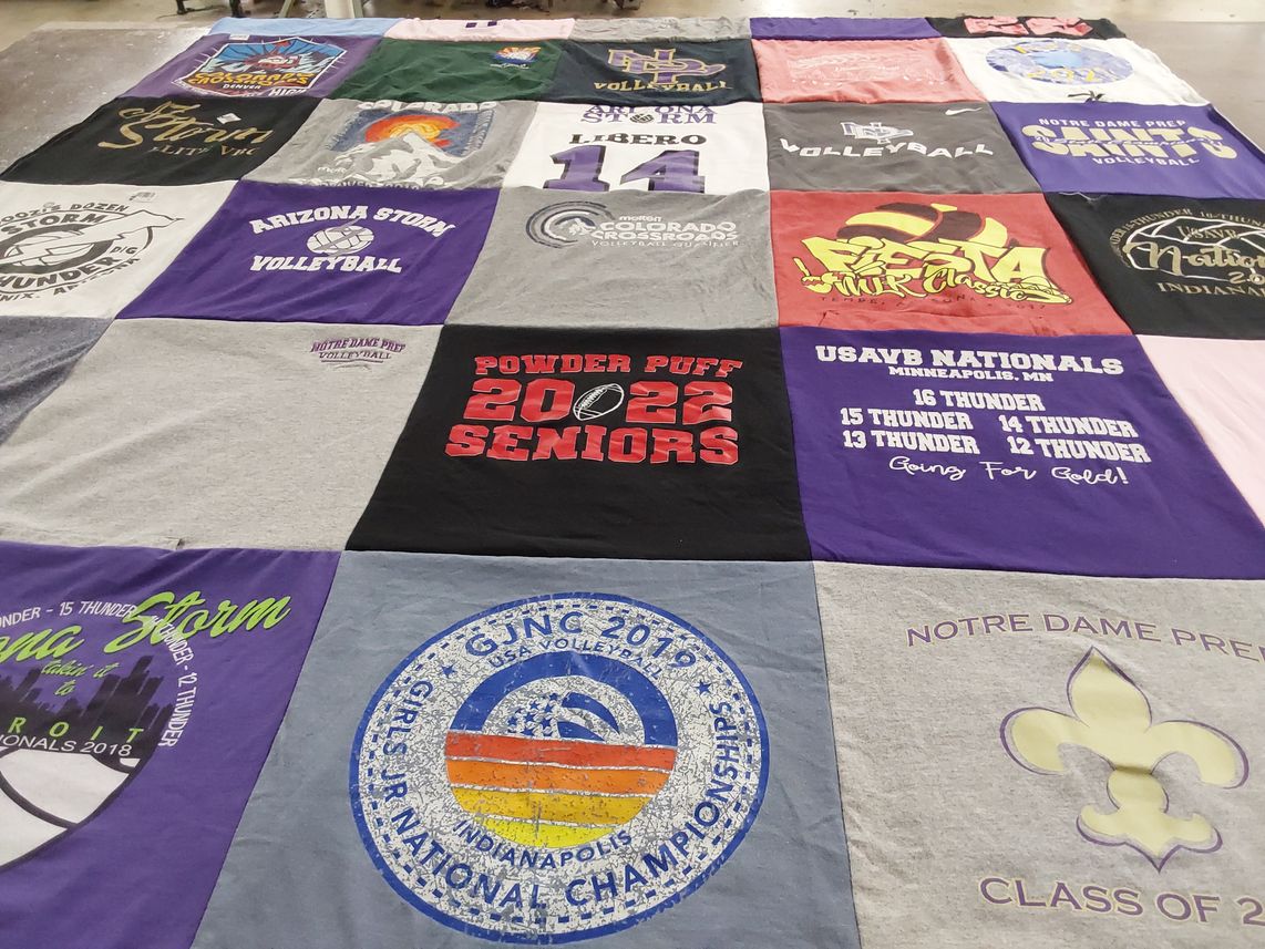 T-shirt quilt featuring arizona storm volleyball by Debbi from AZ