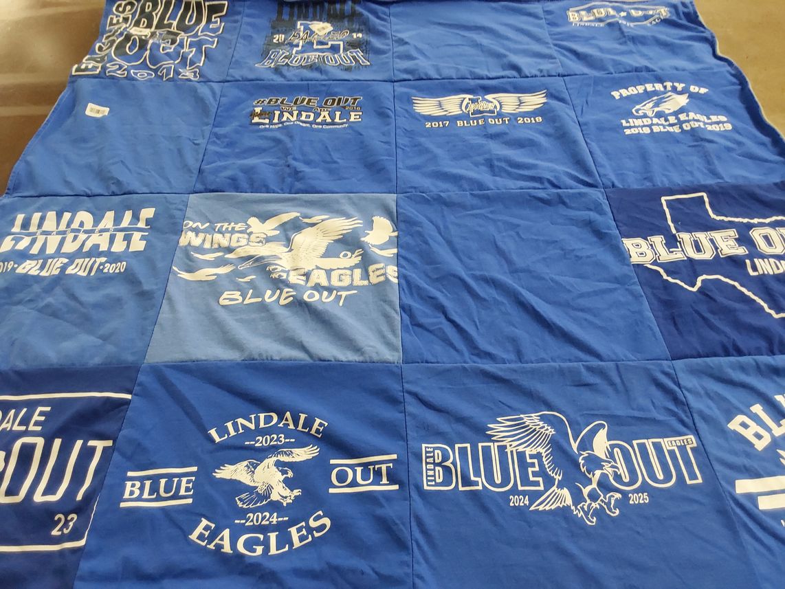 T-shirt quilt featuring lindale eagles by Crystal C from TX