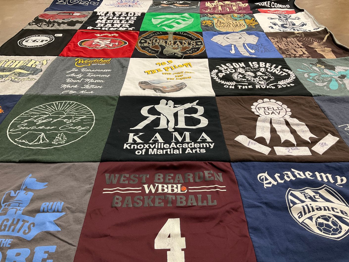 T-shirt quilt featuring west bearden middle school basketball by Lacy from TN