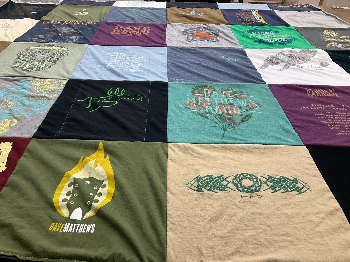 T-shirt quilt with music themes by Jessica from NC