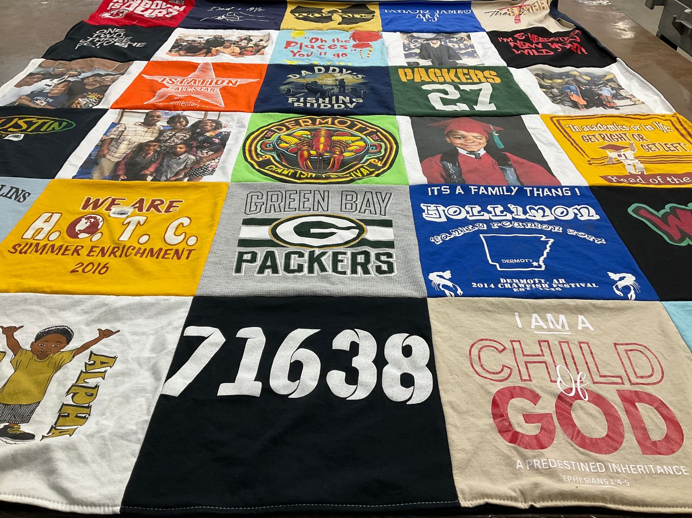 T-shirt quilt featuring green bay packers by Ebony from AR