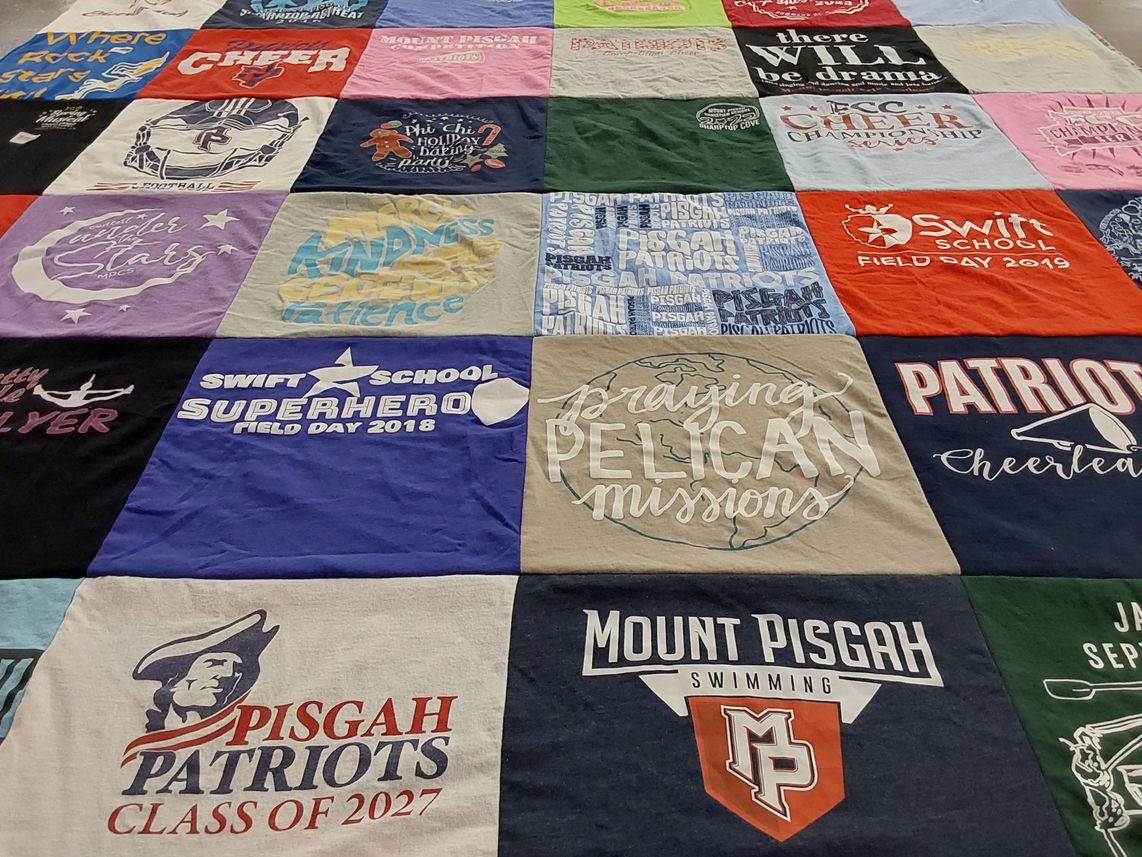 T-shirt quilt featuring pisgah patriots by Alison from GA