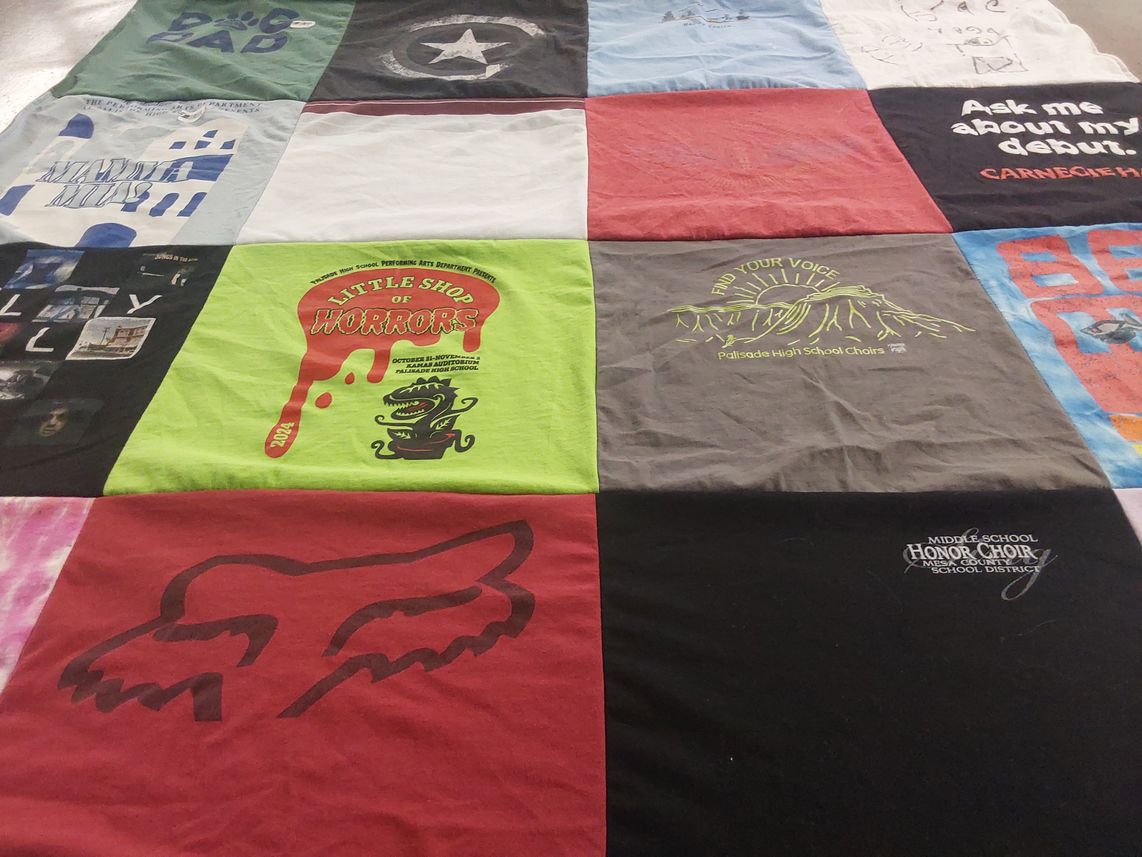T-shirt quilt from palisade high school by Andrea from CO