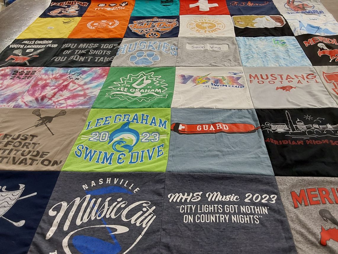 T-shirt quilt featuring lee graham swimming by Kerry from VA