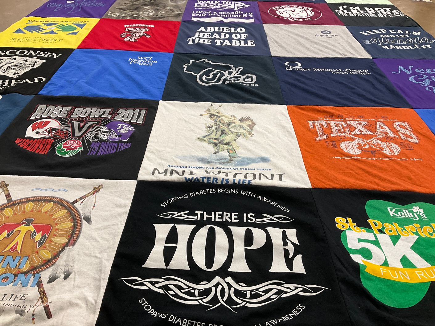 T-shirt quilt featuring wisconsin badgers, tcu horned frogs by Serena from FL