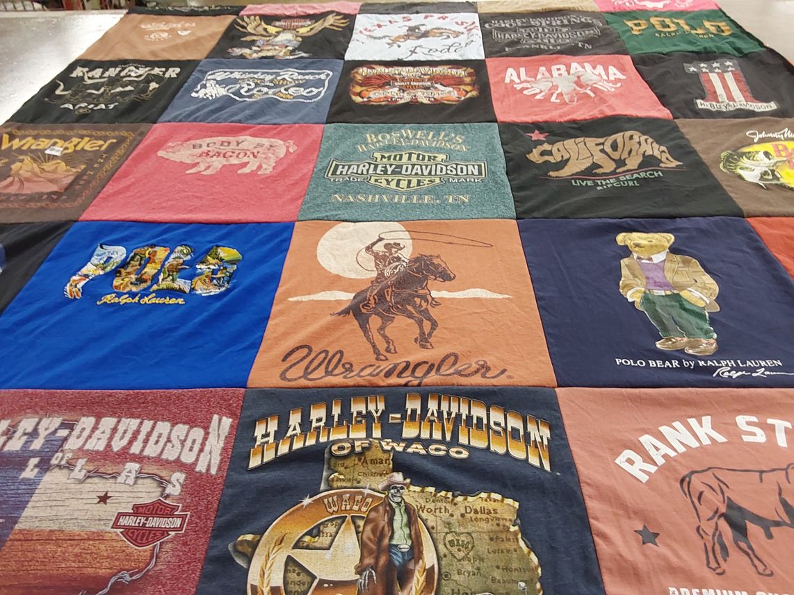 T-shirt quilt with motorcycles, fashion themes by SALLY from CA