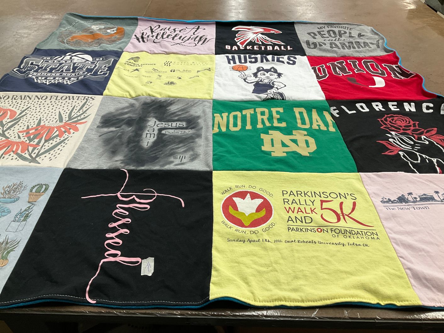 T-shirt quilt featuring huskies basketball team by Rhonda from AL