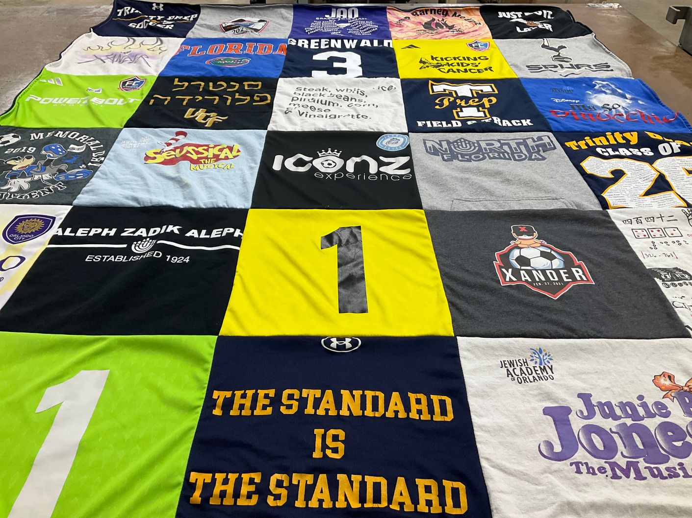 T-shirt quilt from university of florida, university of north florida by Jeff from FL