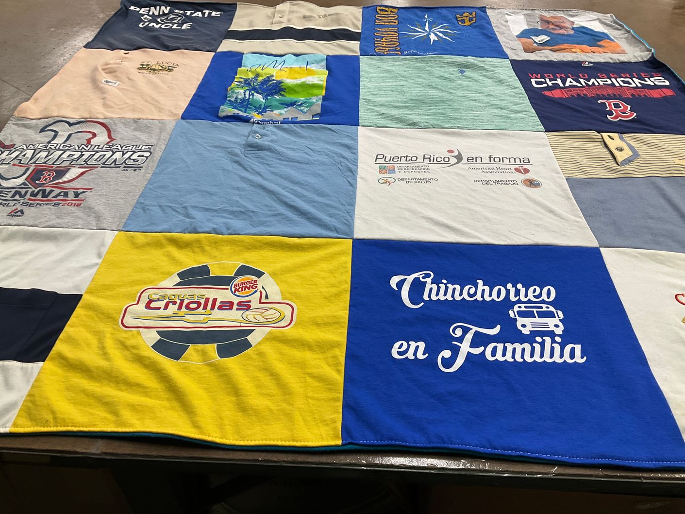 T-shirt quilt featuring boston red sox, caguas criollas by Elizabeth from FL